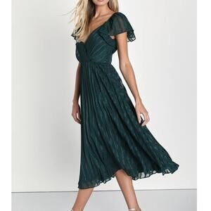 Women's LULU'S Special Occasion Cocktail Party Dress Emerald green XL Dress NWT
